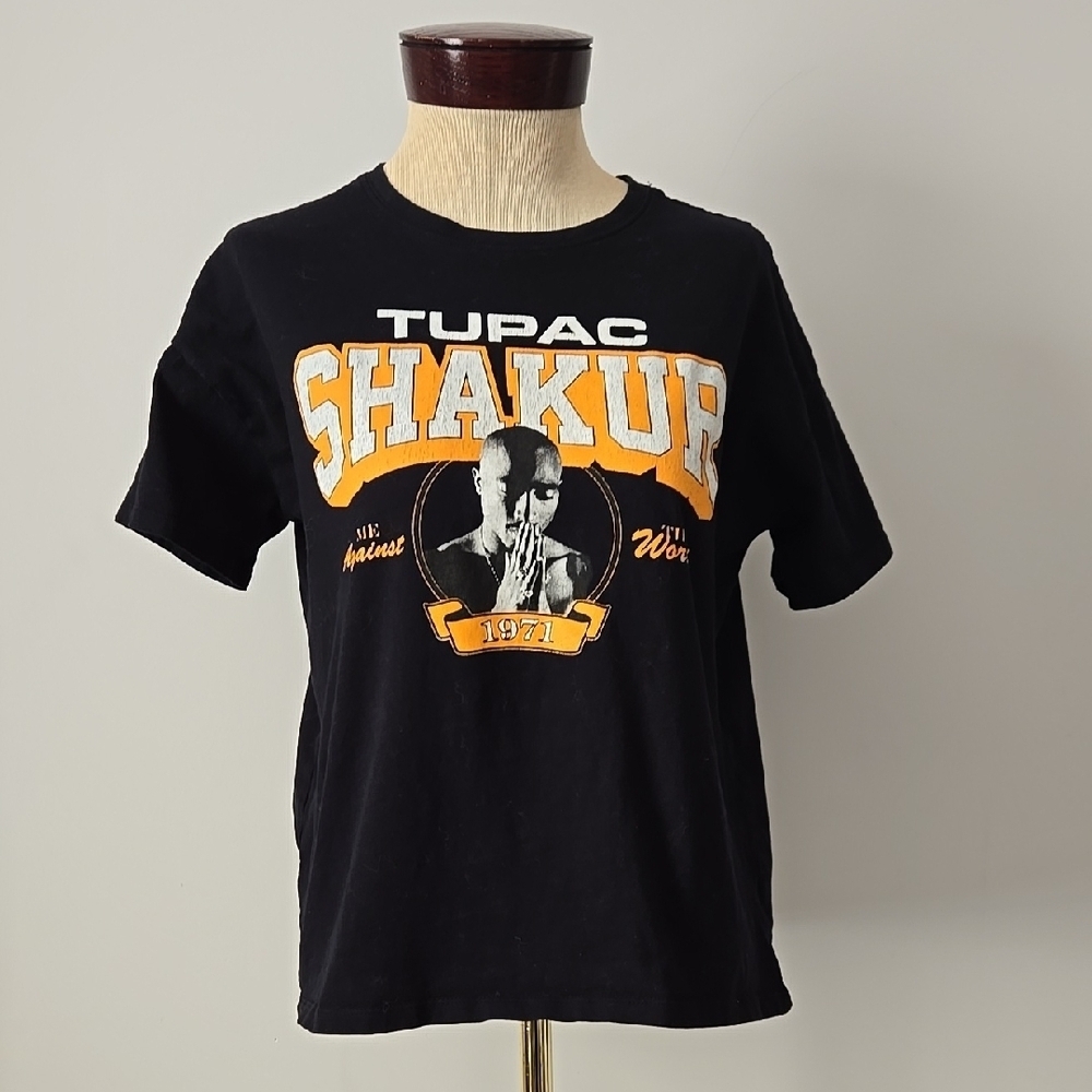 Black Tupac Graphic T-Shirt.  Size Women Xs